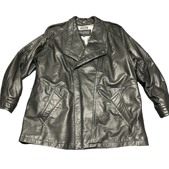 Wilsons leather thinsulate leather jacket moto black mens size large‎ - Picture 1 of 9